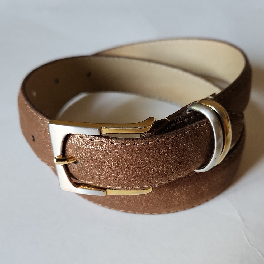 Vintage Beltine / Shiny Brown Leather Belt
